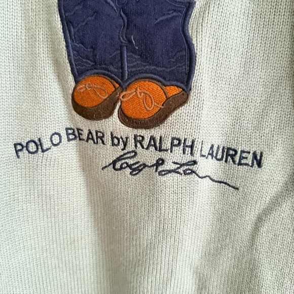 Polo by Ralph Lauren Gray Crewneck Sweater with Bear Motif - Picture 6 of 12